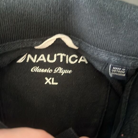 Nautica Long Sleeve Pique Polo Black Size XL - Picture 2 of 8
